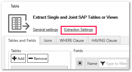 Extraction-Settings